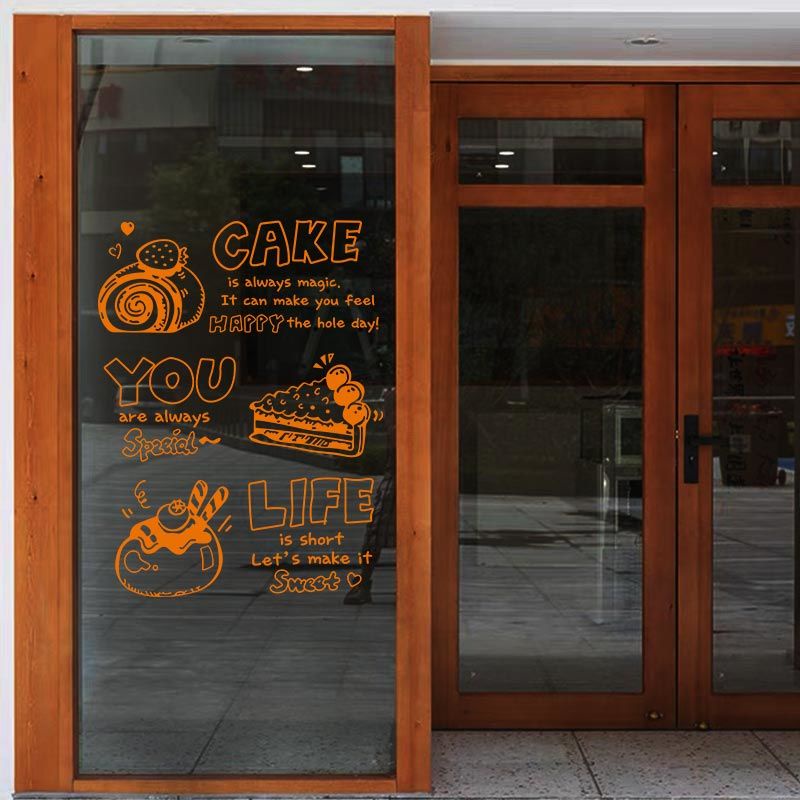 สติกเกอร์-ลายเค้กภาษาอังกฤษ-เพ้นท์มือ-สร้างสรรค์-สําหรับตกแต่งผนัง-กระจก-ประตู-หน้าต่าง-ร้านขนมหวาน-ขนมปัง-เบเกอรี่