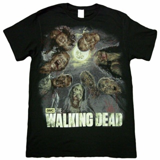 [S-5XL]เสื้อยืดแขนสั้นคอกลมเสื้อยืดพิมพ์ลายแฟชั่นCamiseta Obow The Walking Dead Zombie Circle,Andador แฟชั่นพิมพ์ผ้าฝ้าย