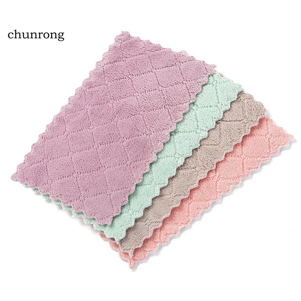 chunrong-ผ้าขนหนูเช็ดจาน-แบบนิ่ม-ดูดซับน้ํามันได้ดี-ไม่เหนียวติด-สําหรับห้องครัว-ห้องน้ํา