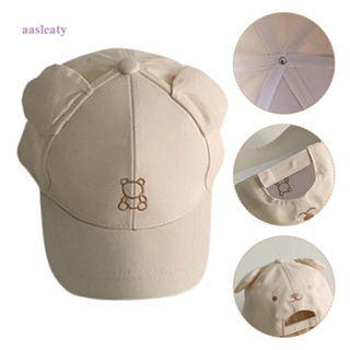 Aasleaty หมวกเบสบอล หมวกแก๊ป หมวกหางม้า สแน็ปแบ็ก ลายหมีน่ารัก แฟชั่นฤดูใบไม้ผลิ ฤดูร้อน สําหรับเด็ก