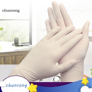 Chunrong ถุงมือยาง ยืดหยุ่น กันน้ํามัน แบบใช้แล้วทิ้ง สําหรับทําความสะอาดห้องครัว 100 50 ชิ้น