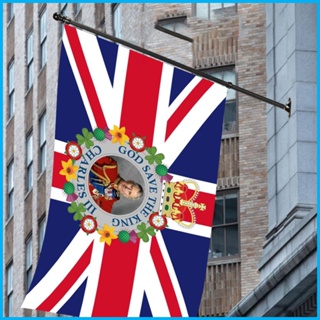 ธงชาติอังกฤษ Charles III Union Jack Flag God Save The King Ascend United Kingdom สําหรับตกแต่งบ้าน