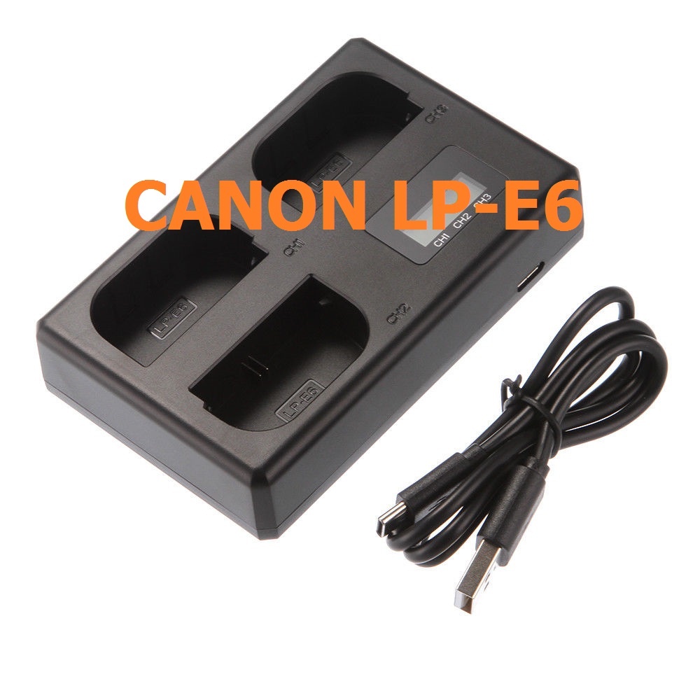 แท่นชาร์จแบต-lcd-triple-charger-usb-charging-for-canon-lp-e6