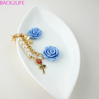 Back2life พวงกุญแจโลหะ จี้ดอกกุหลาบ ดอกคามิเลีย 3D 8 สี
