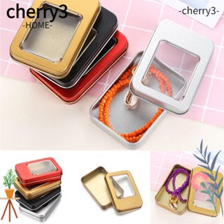 Cherry3 กล่องกระป๋องโลหะดีบุก สําหรับใส่จัดเก็บหูฟัง และลูกอม