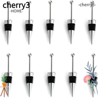 Cherry3 จุกปิดขวดไวน์ แชมเปญ เหล็ก อะลูมิเนียมอัลลอย 4.7 นิ้ว ใช้ซ้ําได้ สีดํา แดง 10 ชิ้น