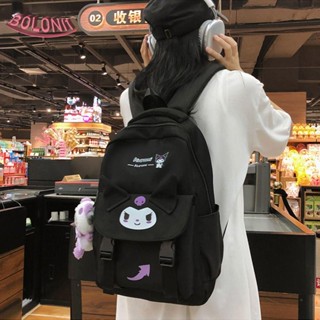 กระเป๋าเป้สะพายหลัง ขนาดใหญ่ จุของได้เยอะ ลายการ์ตูน Kuromi สุนัขชินนาม่อนโรล เข้ากับทุกการแต่งกาย ใช้งานกลางแจ้ง