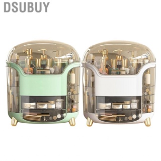 Dsubuy Makeup Organizer  Box Transparent ABS Rotatable for Home Lipstick