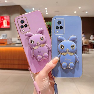 เคส VIVO V21 / V21e ฝาครอบ พร้อมตัวยึดกล้องส่องทางไกล พับได้ เคสโทรศัพท์ ซิลิโคน นิ่ม