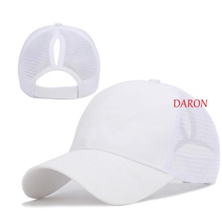 Daron หมวกเบสบอลลําลอง ผ้าตาข่าย ระบายอากาศ ปรับได้ สีพื้น แฟชั่น สําหรับเล่นกีฬากลางแจ้ง