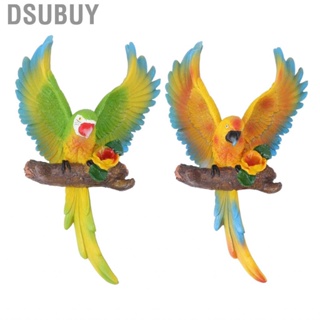 Dsubuy Parrot Wall Decoration Resin Vivid Flapping Hanging Statue Bird Ornament for Garden Patio Lawn Yard