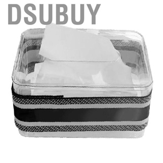 Dsubuy Clear Plastic Tissue Box  Rectangular Holder Modern Visible for Buffet Home