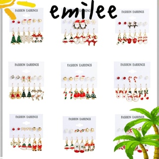 Emilee ต่างหูสตั๊ด โลหะผสม สไตล์พังก์ โกธิค เครื่องประดับแฟชั่น สําหรับปาร์ตี้คริสต์มาส