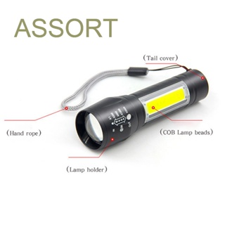 Ass ไฟฉาย LED ขนาดเล็ก ชาร์จ USB ซูมได้ สําหรับตั้งแคมป์