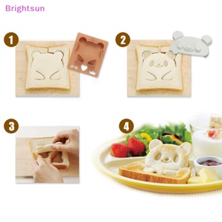 Brightsun ใหม่ แม่พิมพ์ตัดขนมปัง แซนวิช รูปหมี 3D พร้อมแม่พิมพ์ 3 ชิ้น DIY