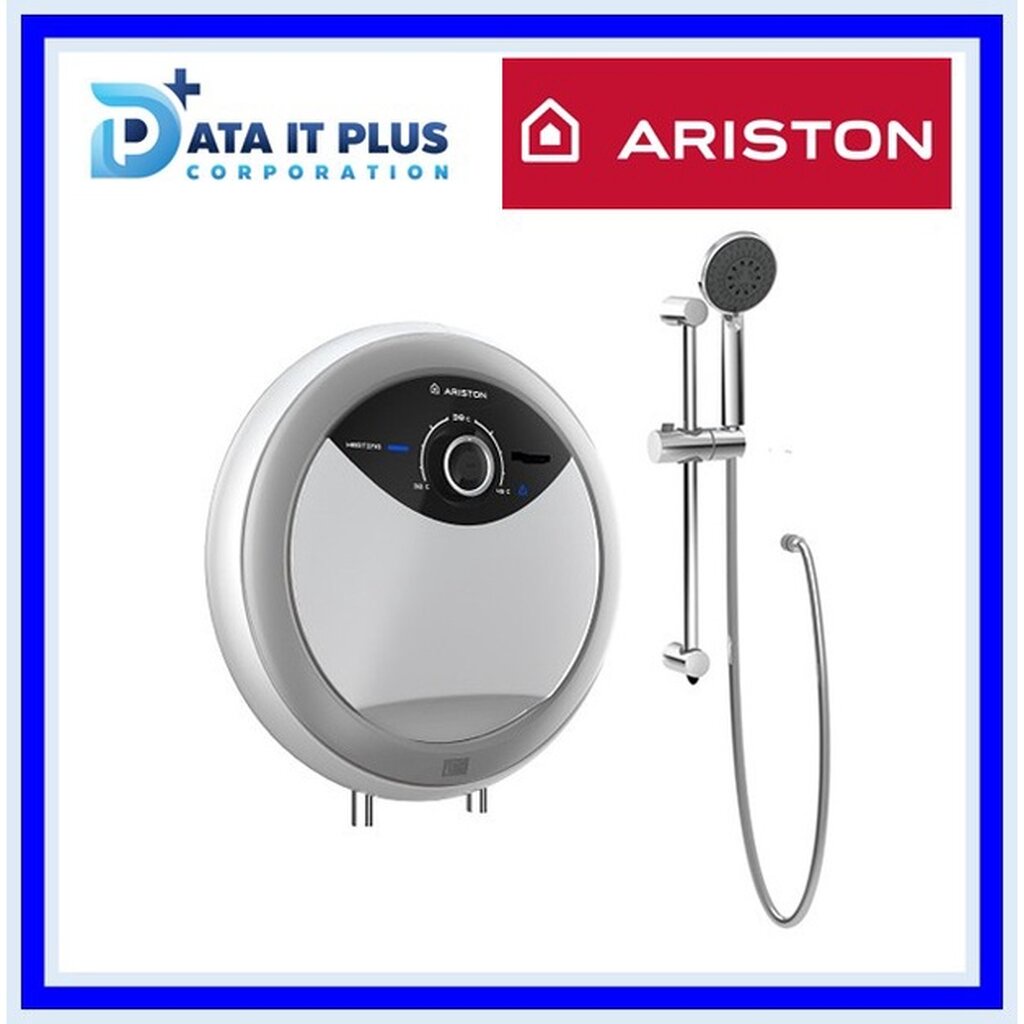 ariston-อลิสตัน-เครื่องทำน้ำอุ่น-4500-วัตต์-ariston-รุ่น-smart-round-rmc45e-สีขาว-ดำ