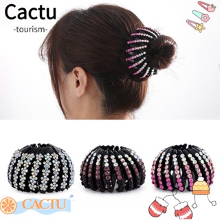 Cactu โรลม้วนผมหางม้า ประดับคริสตัล พลอยเทียม