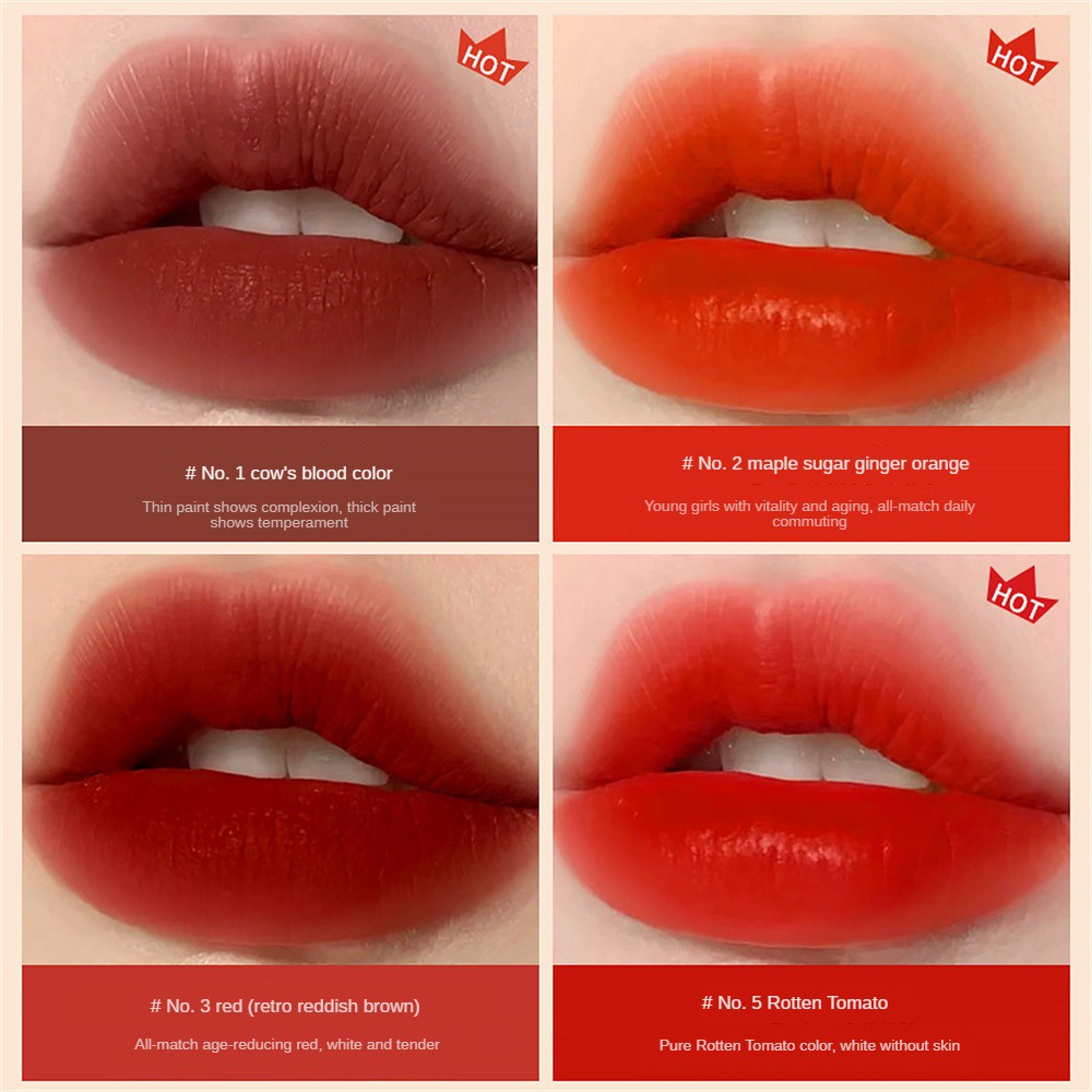 2-ชิ้น-ลิปทินท์-ลิปกลอส-lip-glaze-ลิปสติก-แมท-ลิปสติกติดทนนาน-สีไม่ติดถ้วย-doom