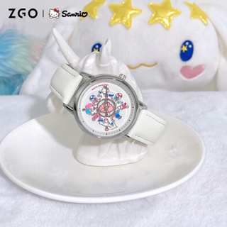Sanrio Characters ZGO-2121 นาฬิกาข้อมือควอทซ์อะนาล็อก ลาย Hello Kitty My Melody Cinnamoroll Little Twin Stars กันน้ํา ของขวัญวันเกิด สําหรับเด็กผู้หญิง