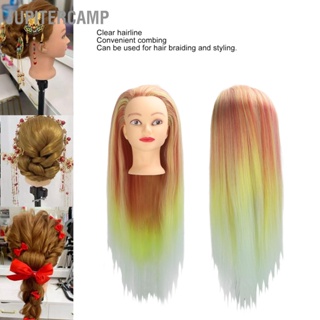 JUPITERCAMP Hairdressing Mannequin HEAD สังเคราะห์ Braiding ผมช่างทำผมหัวไล่ระดับสีสีส้มสีเหลือง