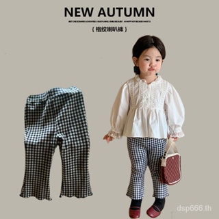 Zuo Xiaoran childrens clothing 2023 Autumn New Plaid Bell pants FTKS