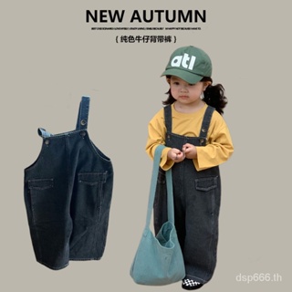 Zuo Xiaoran childrens clothing 2023 autumn new denim suspender pants J4ZT