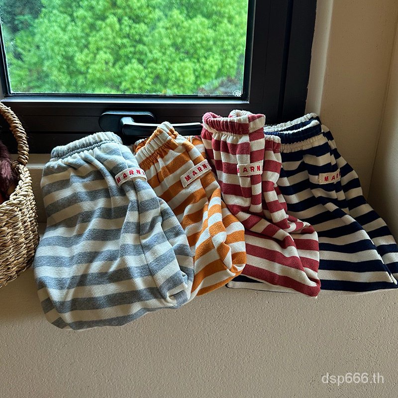 left-and-left-prince-childrens-clothing-2023-autumn-new-korean-style-striped-knitted-pants-childrens-four-color-versatile-casual-pants-hx5p