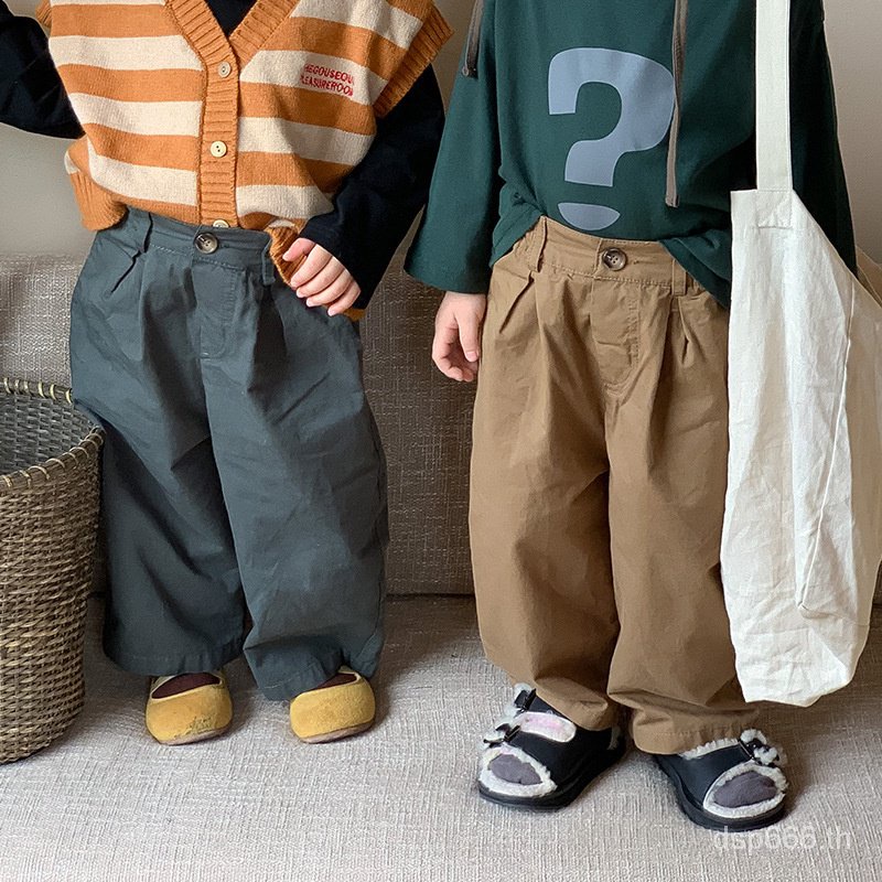 left-and-left-prince-childrens-clothing-2023-autumn-new-korean-style-solid-color-casual-pants-childrens-simple-all-match-pants-crfo