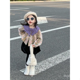 Girls sweater coat foreign fashionable Korean childrens clothing 2023 autumn new childrens colorful lapel sweater 2LTJ