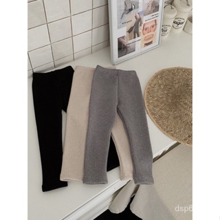 Girls autumn and winter 2023 new outer-wear leggings foreign stretch slim fit warm all-match pit knitted pants EWGD
