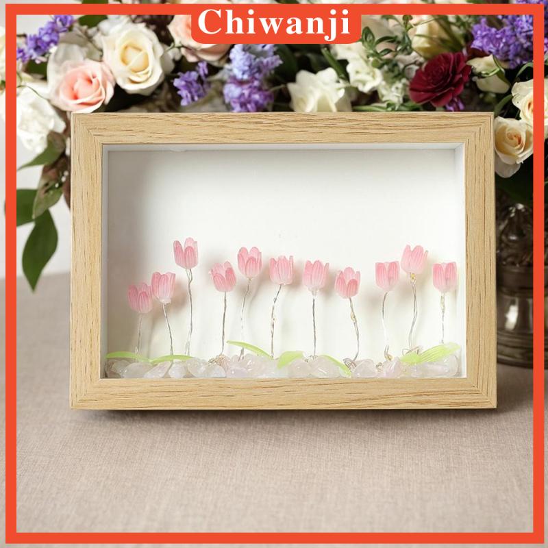 chiwanji-โคมไฟตั้งโต๊ะ-กรอบรูปไม้-ลายดอกไม้-diy-สําหรับครบรอบ-หอพัก