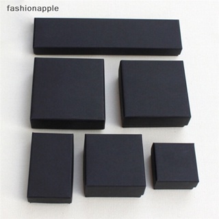 [fashionapple] กล่องกระดาษ สีดํา สําหรับใส่เครื่องประดับ แหวน สร้อยคอ ต่างหู สร้อยข้อมือ