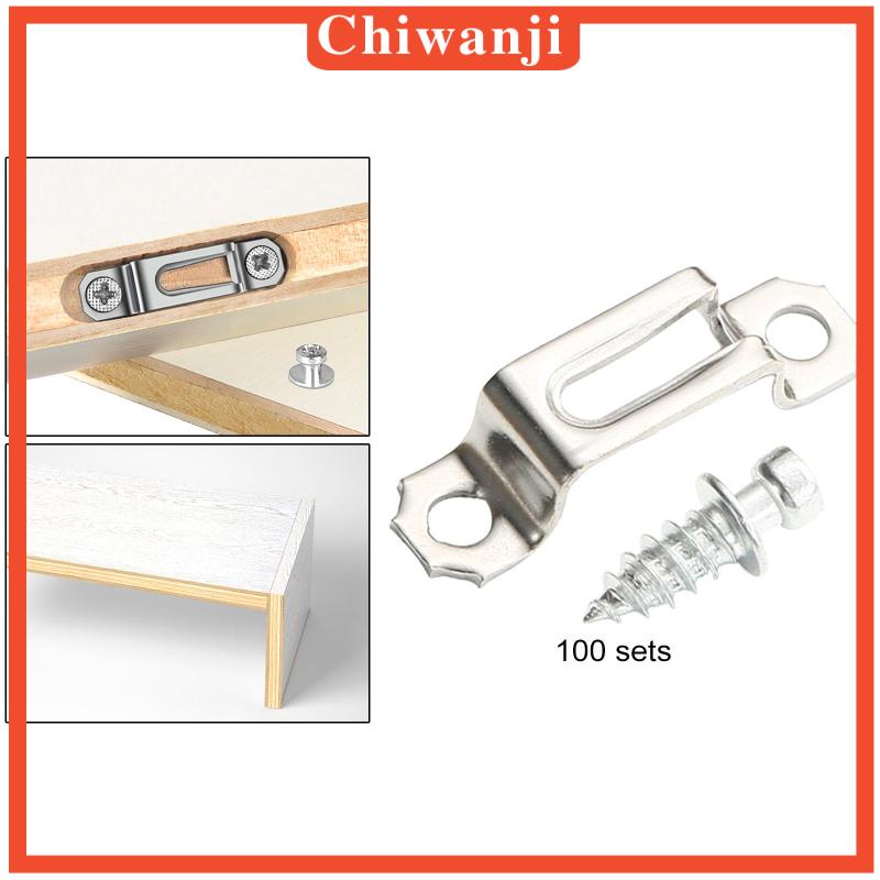 chiwanji-สกรูเชื่อมต่อ-พร้อมสกรูบานพับ-ทนทาน-สําหรับตู้เสื้อผ้า-เฟอร์นิเจอร์-ห้องครัว-100-ชิ้น