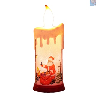 Doubth โคมไฟเทียน รูปซานตาคลอส สโนว์แมน ไร้เปลวไฟ ใช้แบตเตอรี่ สีขาวอบอุ่น สําหรับตกแต่งบ้าน ปาร์ตี้คริสต์มาส