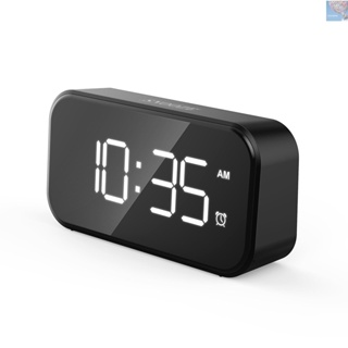 Doubth นาฬิกาปลุกดิจิทัล พร้อมพอร์ต USB ปรับความสว่างได้ หรี่ไฟได้ หน้าจอ LED 12 24 ชั่วโมง เลื่อนปลุกได้ สําหรับห้องนอน