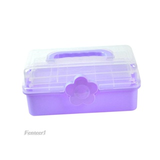 [Fenteer1] กล่องเก็บของ อเนกประสงค์ 3 ชั้น แบบพกพา สําหรับจัดเก็บเครื่องมือ ดินสอ เย็บผ้า ลูกปัด เครื่องสําอาง