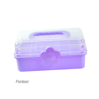 [Fenteer] กล่องเก็บของ อเนกประสงค์ แบบพกพา 3 ชั้น สําหรับจัดเก็บเครื่องมือ ดินสอ เย็บผ้า ลูกปัด เครื่องสําอาง