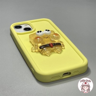 เคสโทรศัพท์มือถือ TPU นิ่ม ปิดด้านหลัง แบบหนา ลาย SpongeBob สีเหลือง แวววาว กันสิ่งสกปรก สําหรับ IPhone 14 Pro Max 12 11 Pro Max X 7Plus