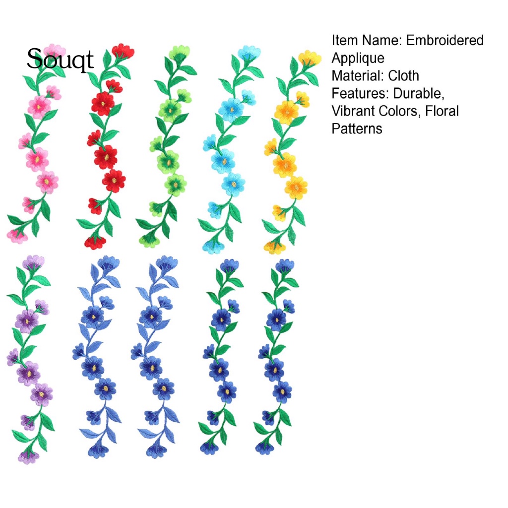 souqt-แผ่นแพทช์-ปักลายดอกไม้-สวยงาม-ทนทาน-10-ชิ้น