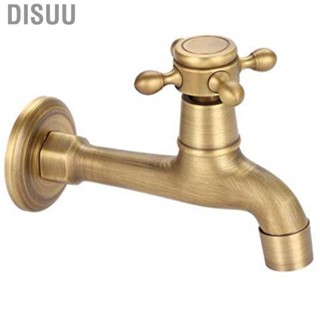 Disuu Copper Sink Faucet Single Handle Bathroom Retro Vintage Design Durable Copper Material Single Cold Water Tap for Kitchen Sink Mop Pool