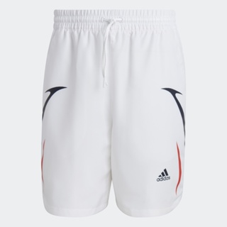 adidas ไลฟ์สไตล์ กางเกงขาสั้นผ้าทอคัลเลอร์บล็อก ผู้ชาย สีขาว IC3691