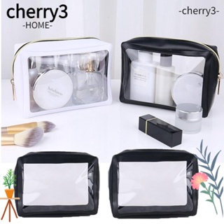 Cherry3 กระเป๋าเครื่องสําอาง PVC ใส กันน้ํา มีซิป