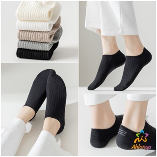 Ahlanya ถุงเท้าข้อสั้น แนววินเทจแฟชั่น วัสดุผ้าฝ้ายแท้ ระบายอากาศดี  สไตล์ญี่ปุ่น Women socks