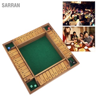 SARRAN ผู้เล่น 4 คน Shut The Box Game เกมกระดานผับแบบโต้ตอบที่สนุกไม่รู้จบ Board พร้อมลูกเต๋า 8 อัน