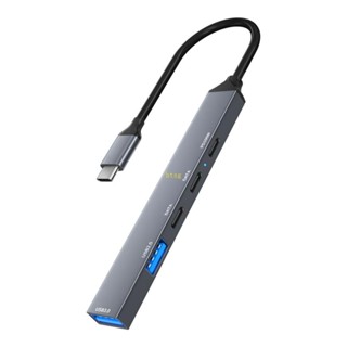 Bt อะแดปเตอร์ฮับ USB C TypeC 5 พอร์ต ความเร็วสูง 5Gbps PD100W อะลูมิเนียมอัลลอย