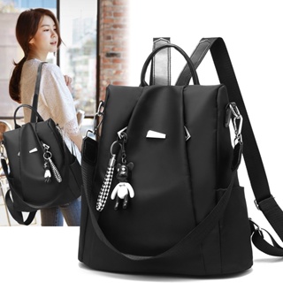 Hot Sale# Cross-border Womens backpack 2021 New Korean fashion casual anti-theft nylon solid color Oxford cloth backpack for women 8cc