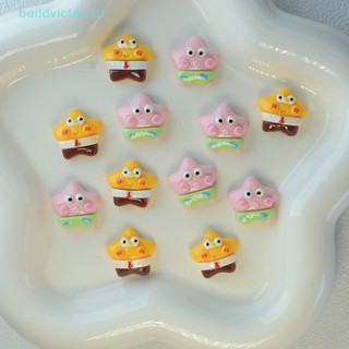 Buildvictor เครื่องประดับ สร้อยคอเรซิ่น ลายการ์ตูน Sponge-Bob Kawaii สําหรับตกแต่งสมุดภาพ DIY