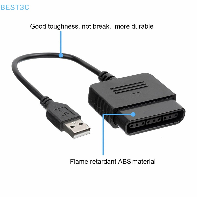 best3c-อะแดปเตอร์ควบคุม-ps2-เป็น-ps3-playstation-2-เป็นสาย-usb-สําหรับ-pc-playstation3-มาแรง