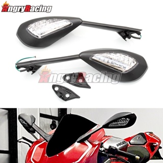 กระจกมองหลังรถจักรยานยนต์ พร้อมไฟเลี้ยว LED สําหรับ Ducati Panigale 899 1199 1199S 1199R 2012-2015