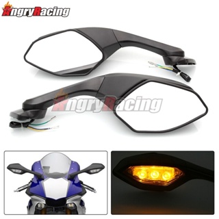 กระจกมองหลังรถจักรยานยนต์ LED สําหรับ Yamaha YZF R1 YZF-R1 2015 2016 2017 2018 2019 2020 2021 YZF R6 YZF-R6 2017 2018 2019